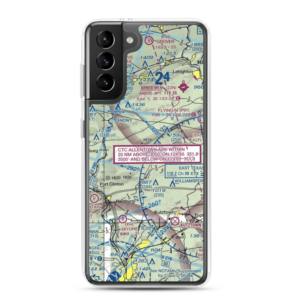 Cuatros Vientos Airport (PA25) VFR Sectional Samsung Case Samsung Galaxy S21 Plus model shown