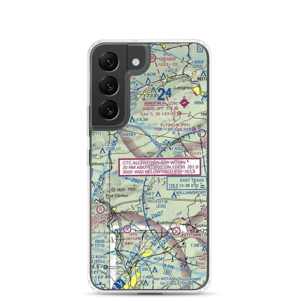 Cuatros Vientos Airport (PA25) VFR Sectional Samsung Case Samsung Galaxy S22 model shown