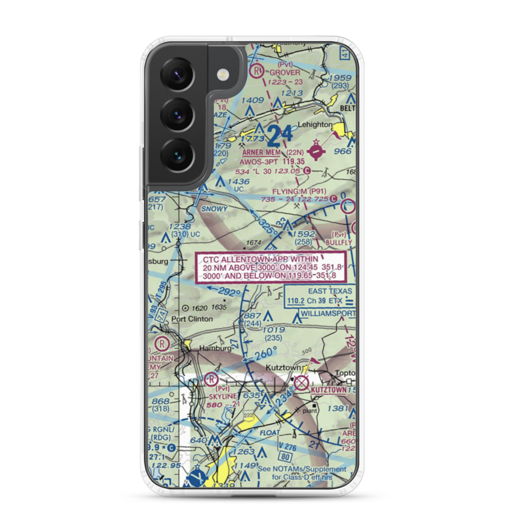 Cuatros Vientos Airport (PA25) VFR Sectional Samsung Case Samsung Galaxy S22 Plus model shown