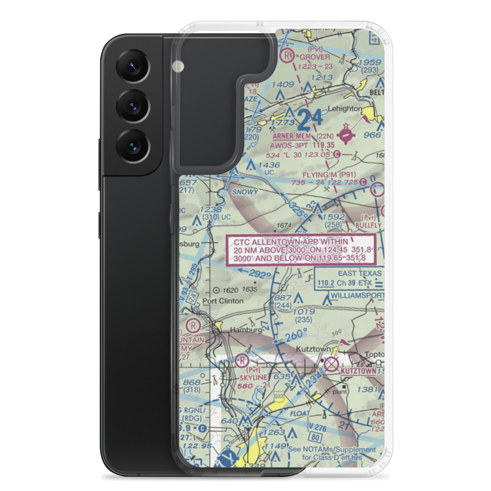 Cuatros Vientos Airport (PA25) VFR Sectional Samsung Case Samsung Galaxy S22 Plus model shown