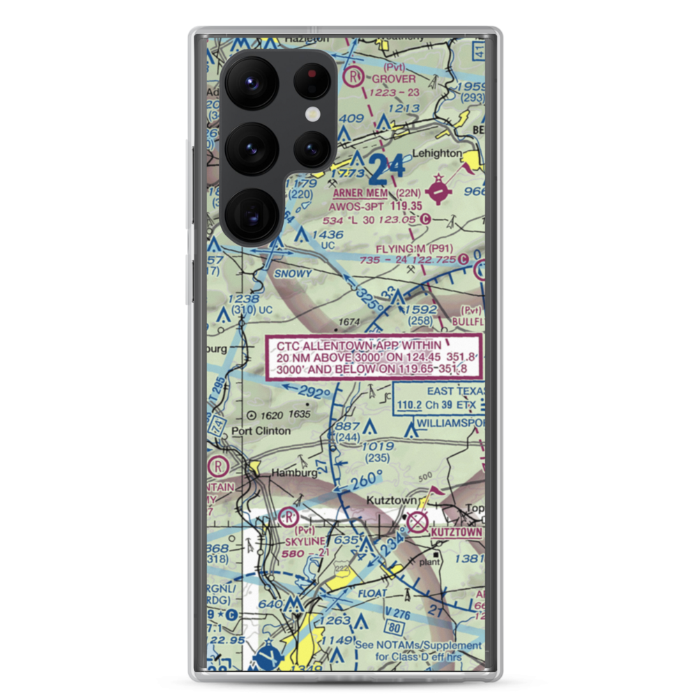 Cuatros Vientos Airport (PA25) VFR Sectional Samsung Case Samsung Galaxy S22 Ultra model shown
