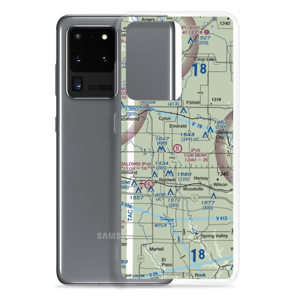 Cub Bear Airport (85WI) VFR Sectional Samsung Case Samsung Galaxy S20 Ultra model shown
