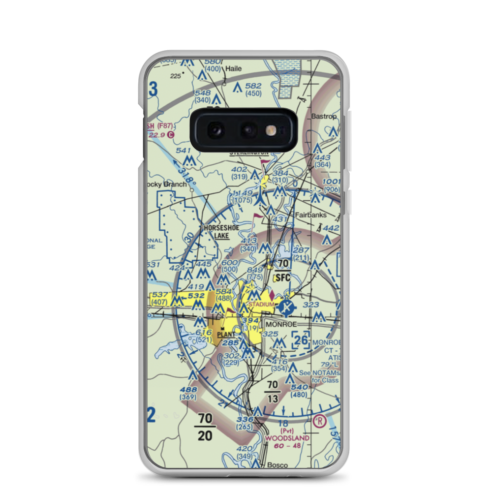 Cuba Farm Airport (LA33) VFR Sectional Samsung Case Samsung Galaxy S10e model shown