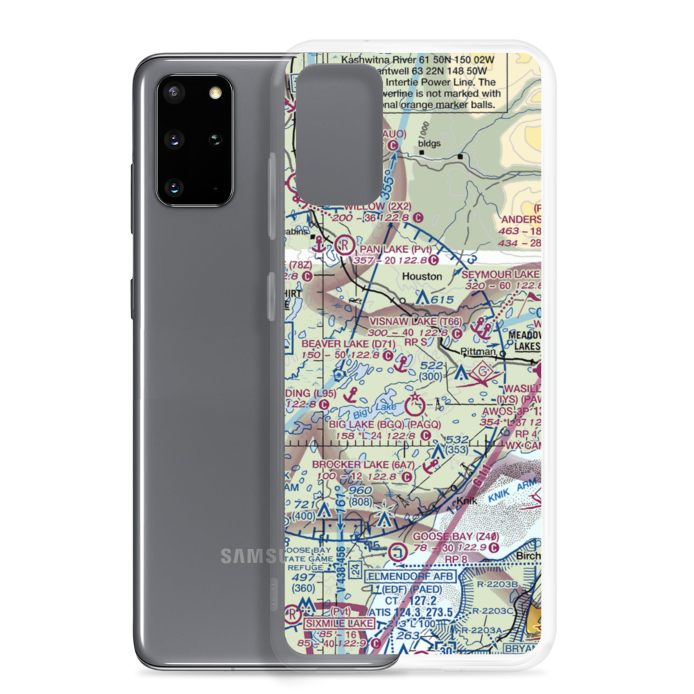 Cubdivision Airport (9AK7) VFR Sectional Samsung Case Samsung Galaxy S20 Plus model shown