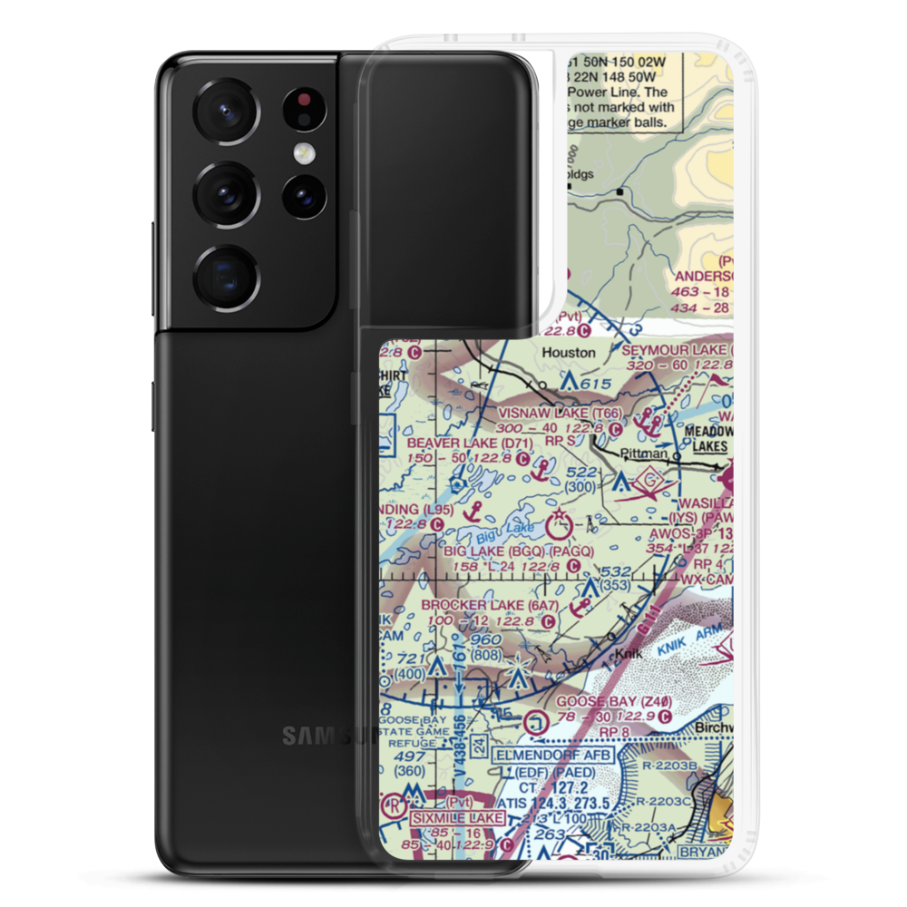 Cubdivision Airport (9AK7) VFR Sectional Samsung Case Samsung Galaxy S21 Ultra model shown