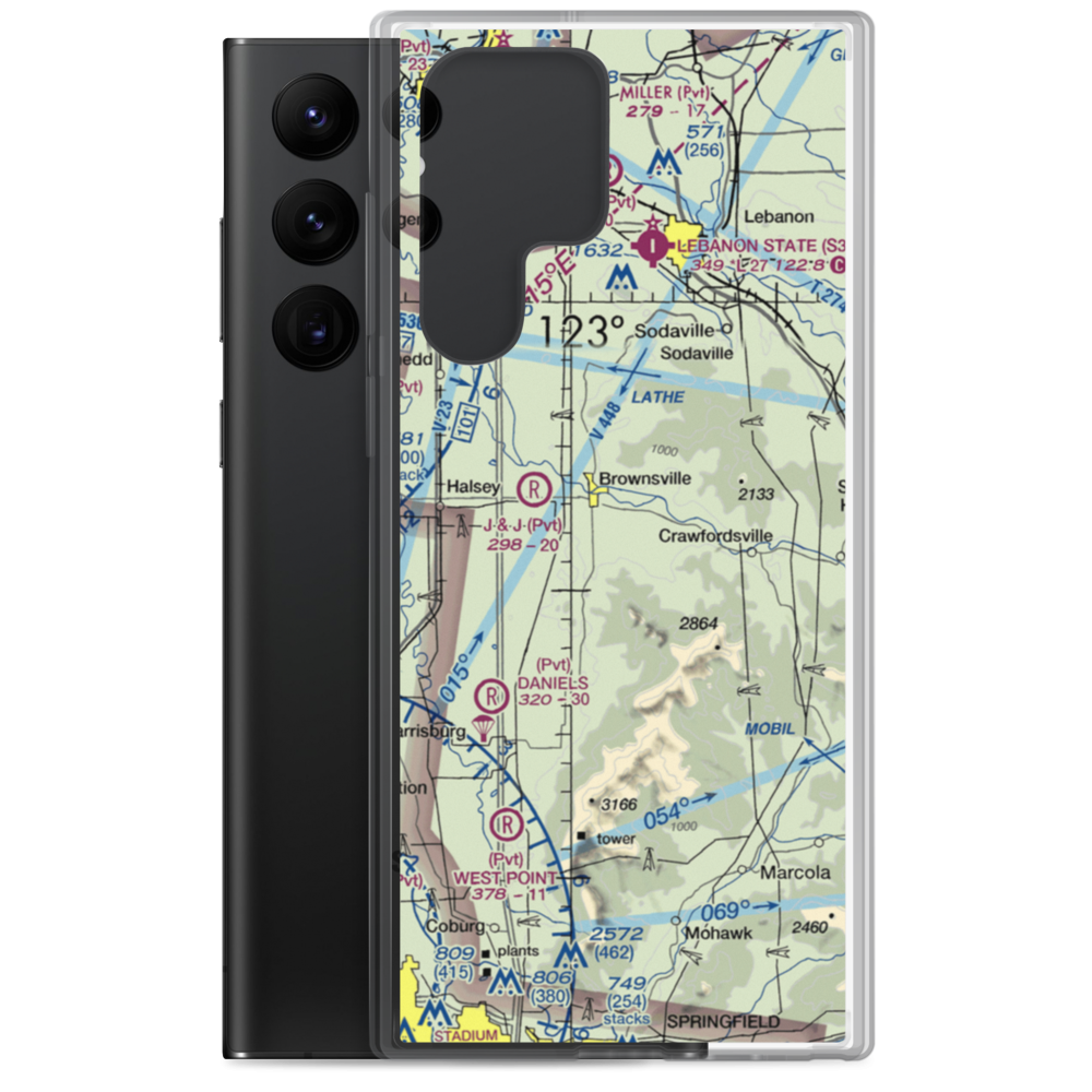 Cubehole Airport (3OR1) VFR Sectional Samsung Case Samsung Galaxy S22 Ultra model shown