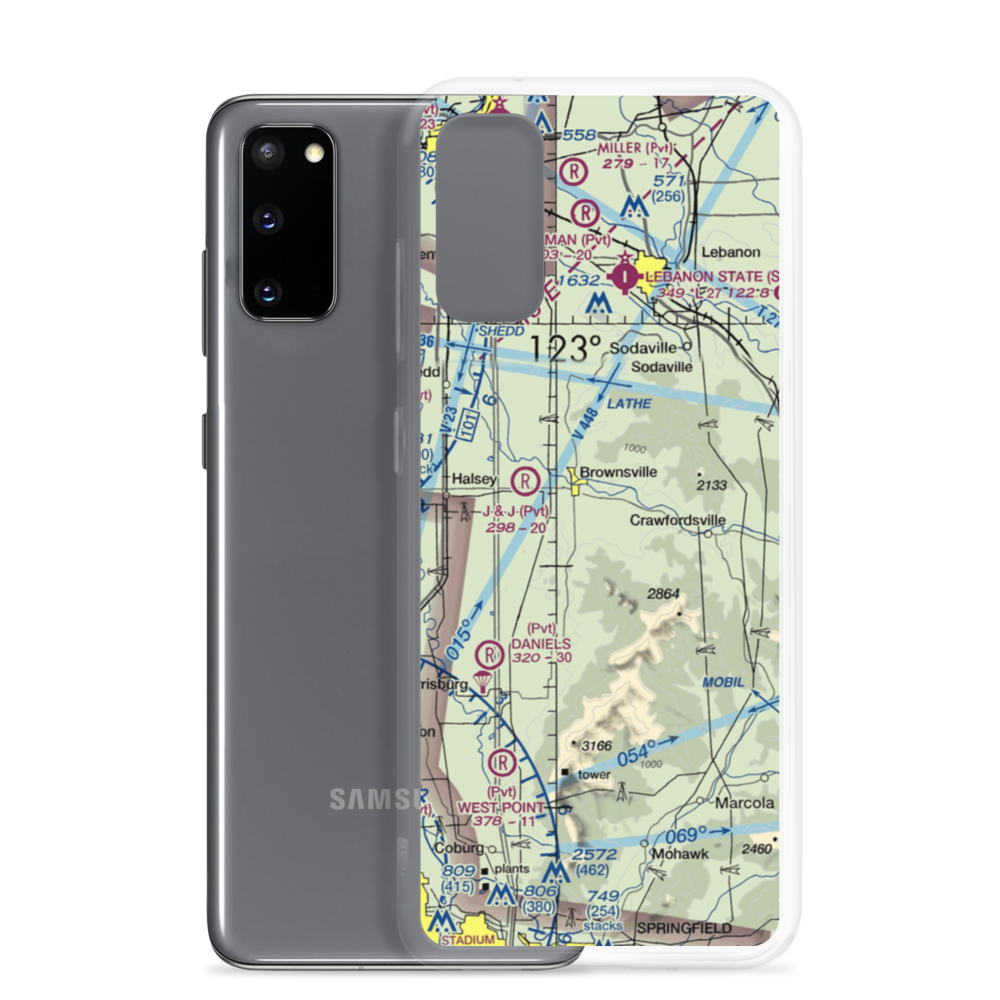 Cubehole Airport (3OR1) VFR Sectional Samsung Case Samsung Galaxy S20 model shown