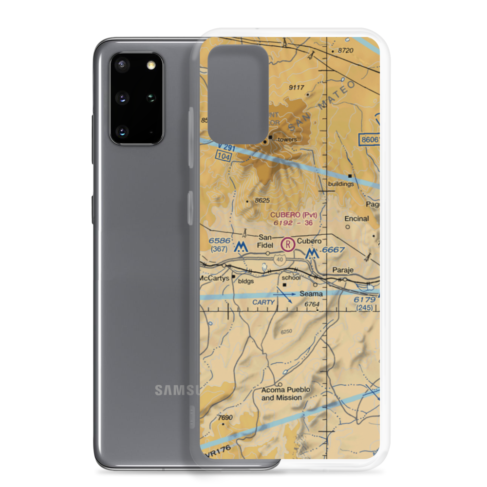 Cubero Airport (NM74) VFR Sectional Samsung Case Samsung Galaxy S20 Plus model shown