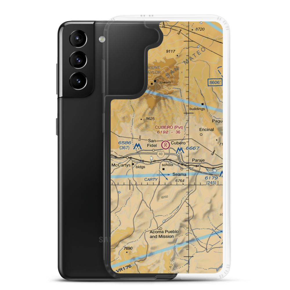 Cubero Airport (NM74) VFR Sectional Samsung Case Samsung Galaxy S21 Plus model shown