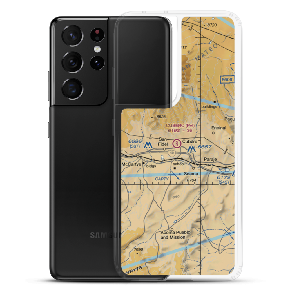 Cubero Airport (NM74) VFR Sectional Samsung Case Samsung Galaxy S21 Ultra model shown