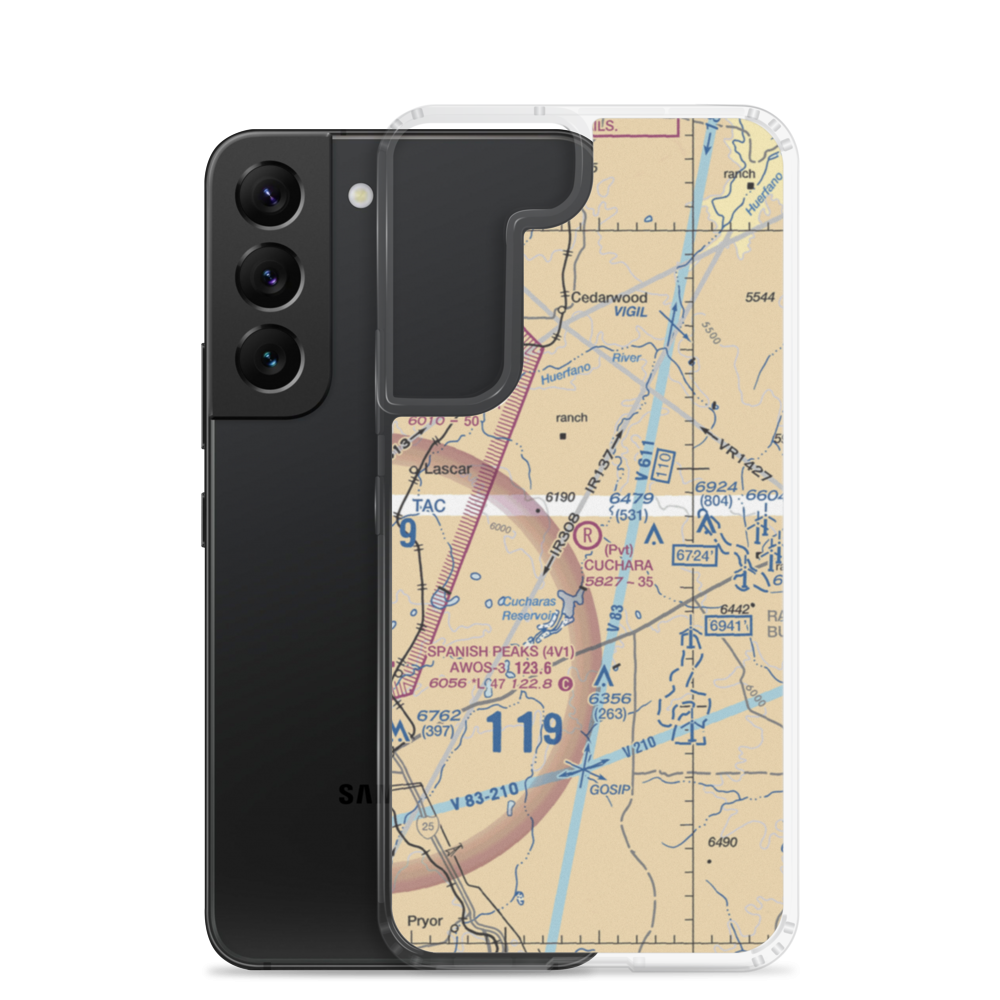 Cuchara Ranch Airport (CD48) VFR Sectional Samsung Case Samsung Galaxy S22 model shown