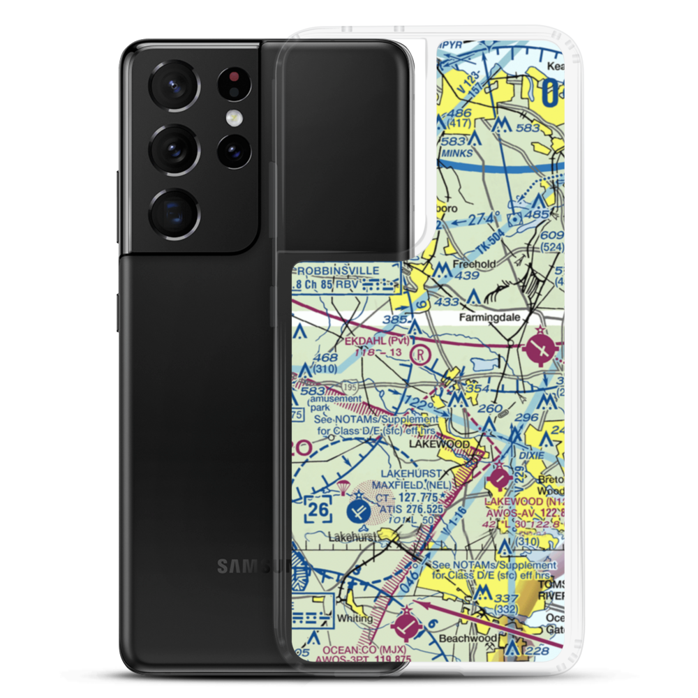Cuddihy Landing Strip (NJ60) VFR Sectional Samsung Case Samsung Galaxy S21 Ultra model shown
