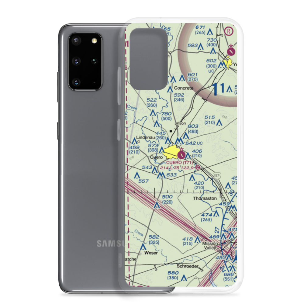 Cuero Municipal Airport (T71) VFR Sectional Samsung Case Samsung Galaxy S20 Plus model shown