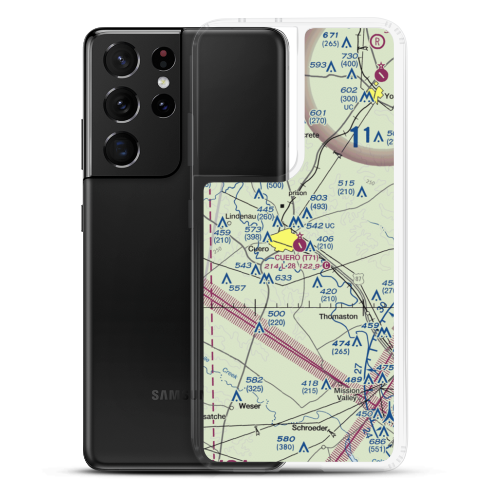 Cuero Municipal Airport (T71) VFR Sectional Samsung Case Samsung Galaxy S21 Ultra model shown