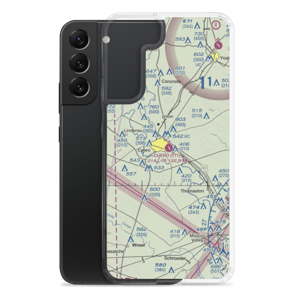 Cuero Municipal Airport (T71) VFR Sectional Samsung Case Samsung Galaxy S22 Plus model shown