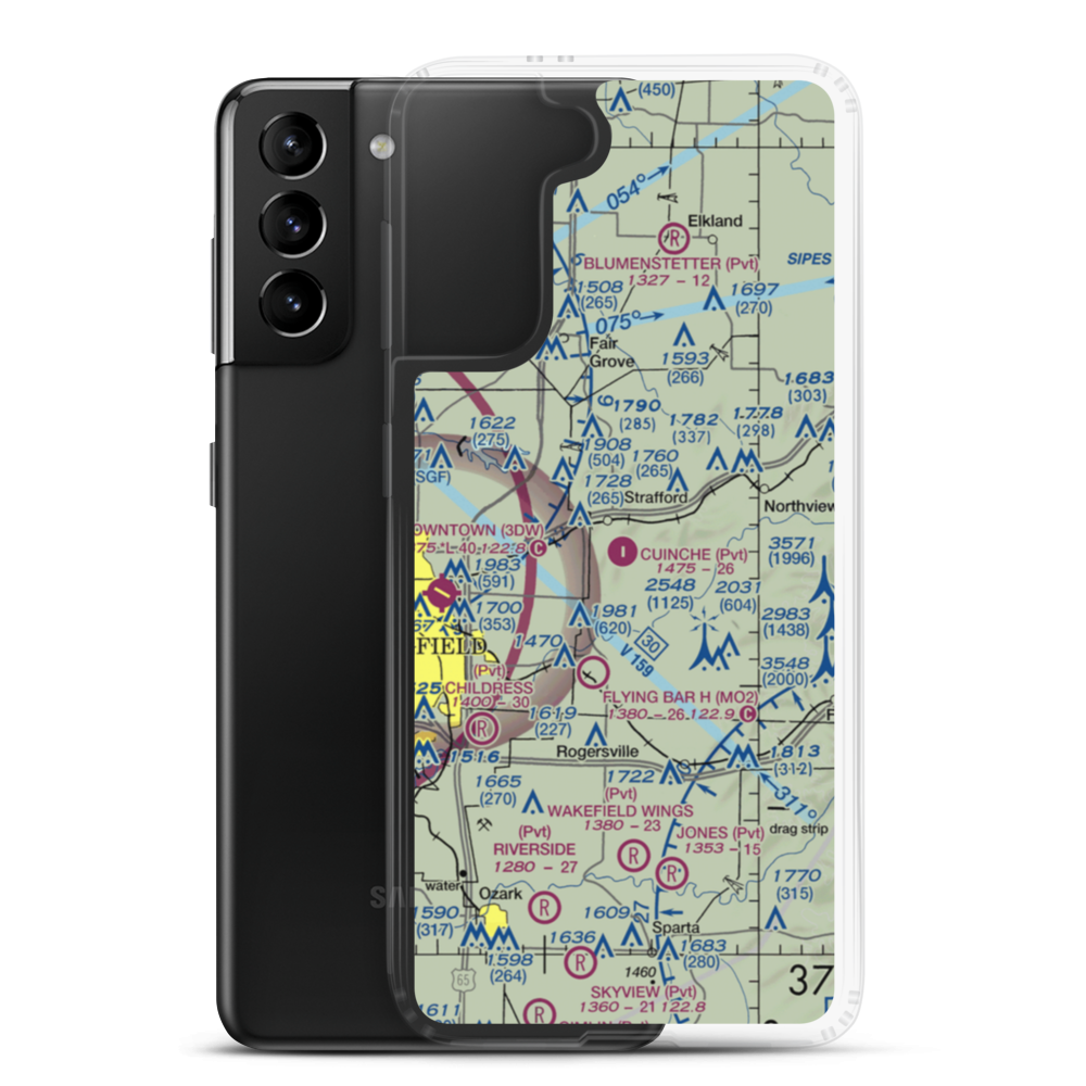 Cuinche Airport (MO01) VFR Sectional Samsung Case Samsung Galaxy S21 Plus model shown