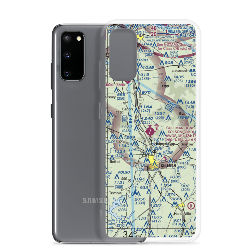 Cullman Regional Airport-Folsom Field (CMD) VFR Sectional Samsung Case Samsung Galaxy S20 model shown