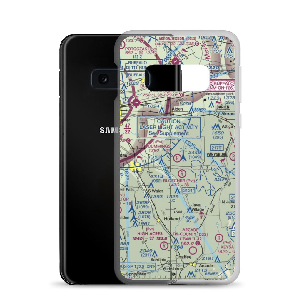 Cummings Airfield (95NY) VFR Sectional Samsung Case Samsung Galaxy S10e model shown
