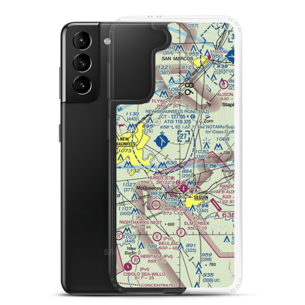 Cunningham Airpark (TX09) VFR Sectional Samsung Case Samsung Galaxy S21 Plus model shown