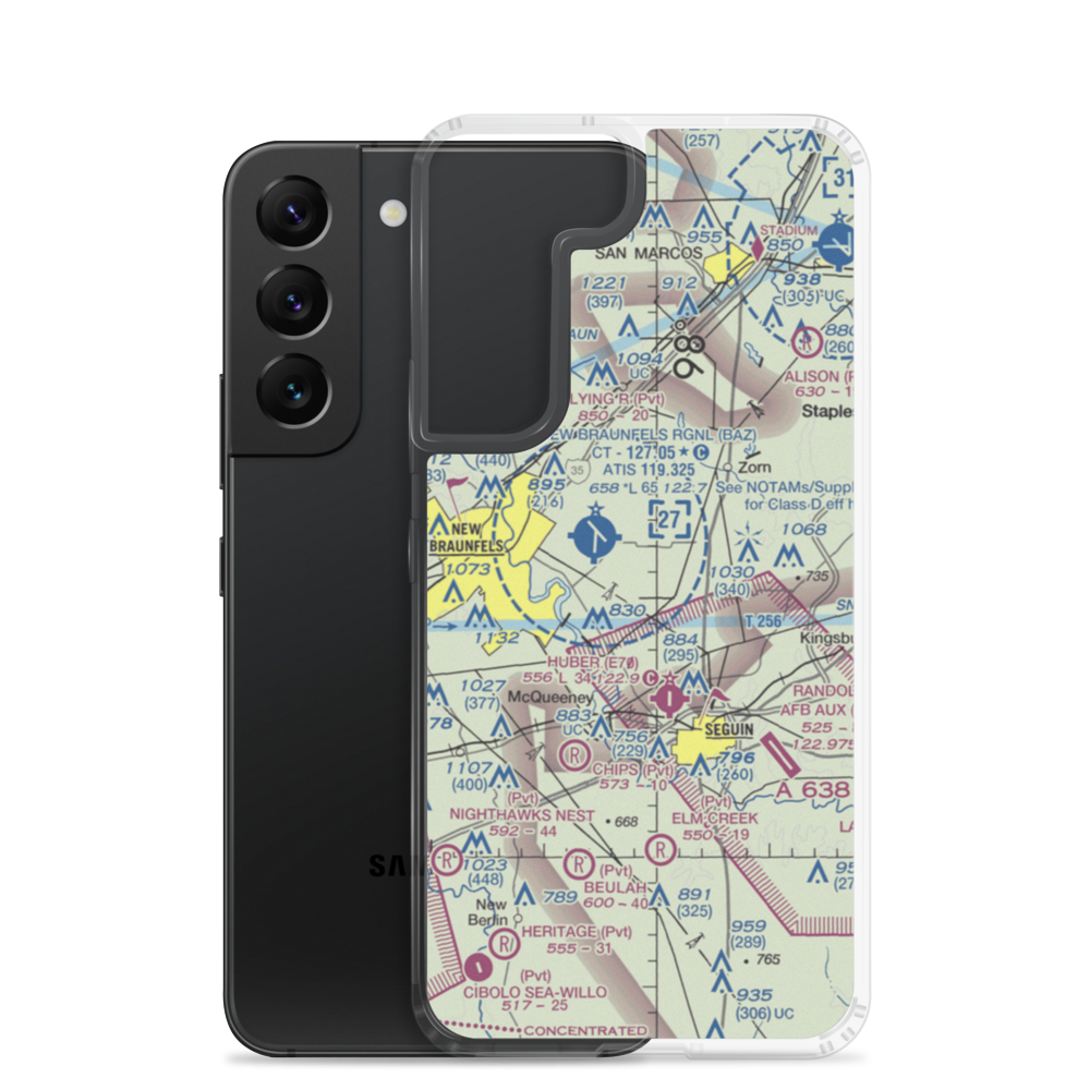 Cunningham Airpark (TX09) VFR Sectional Samsung Case Samsung Galaxy S22 model shown