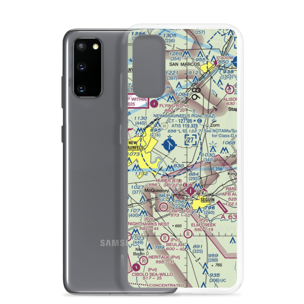Cunningham Airpark (TX09) VFR Sectional Samsung Case Samsung Galaxy S20 model shown