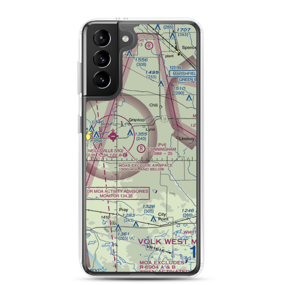 Cunningham Airport (2WN6) VFR Sectional Samsung Case Samsung Galaxy S21 Plus model shown