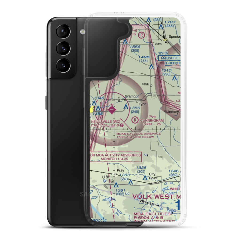Cunningham Airport (2WN6) VFR Sectional Samsung Case Samsung Galaxy S21 Plus model shown
