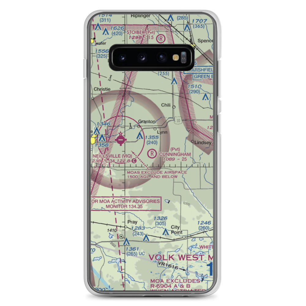 Cunningham Airport (2WN6) VFR Sectional Samsung Case Samsung Galaxy S10+ model shown