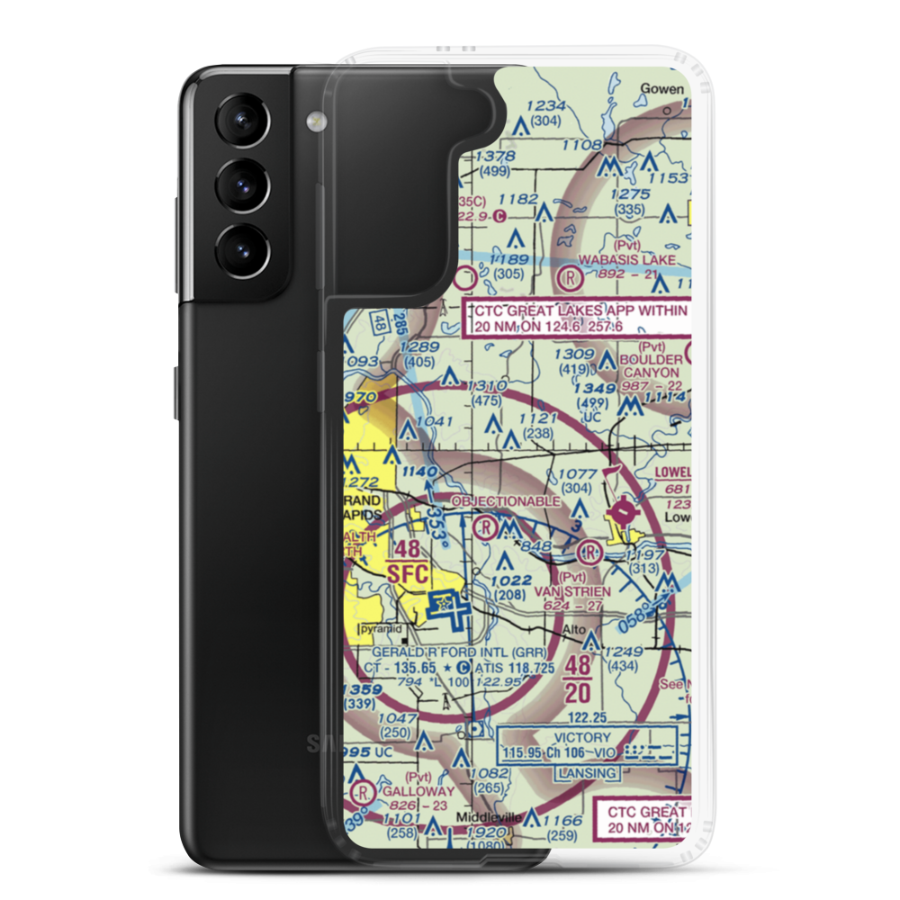 Cupp/Sjvs Landing Strip (8MI8) VFR Sectional Samsung Case Samsung Galaxy S21 Plus model shown