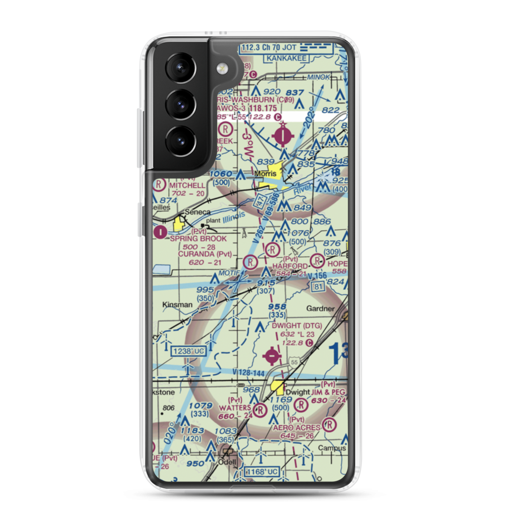 Curanda Airport (LL39) VFR Sectional Samsung Case Samsung Galaxy S21 Plus model shown