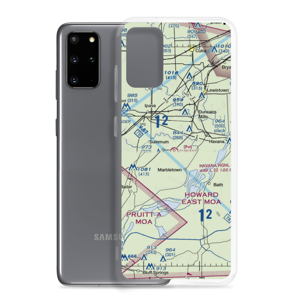 Curless Airport (IS08) VFR Sectional Samsung Case Samsung Galaxy S20 Plus model shown
