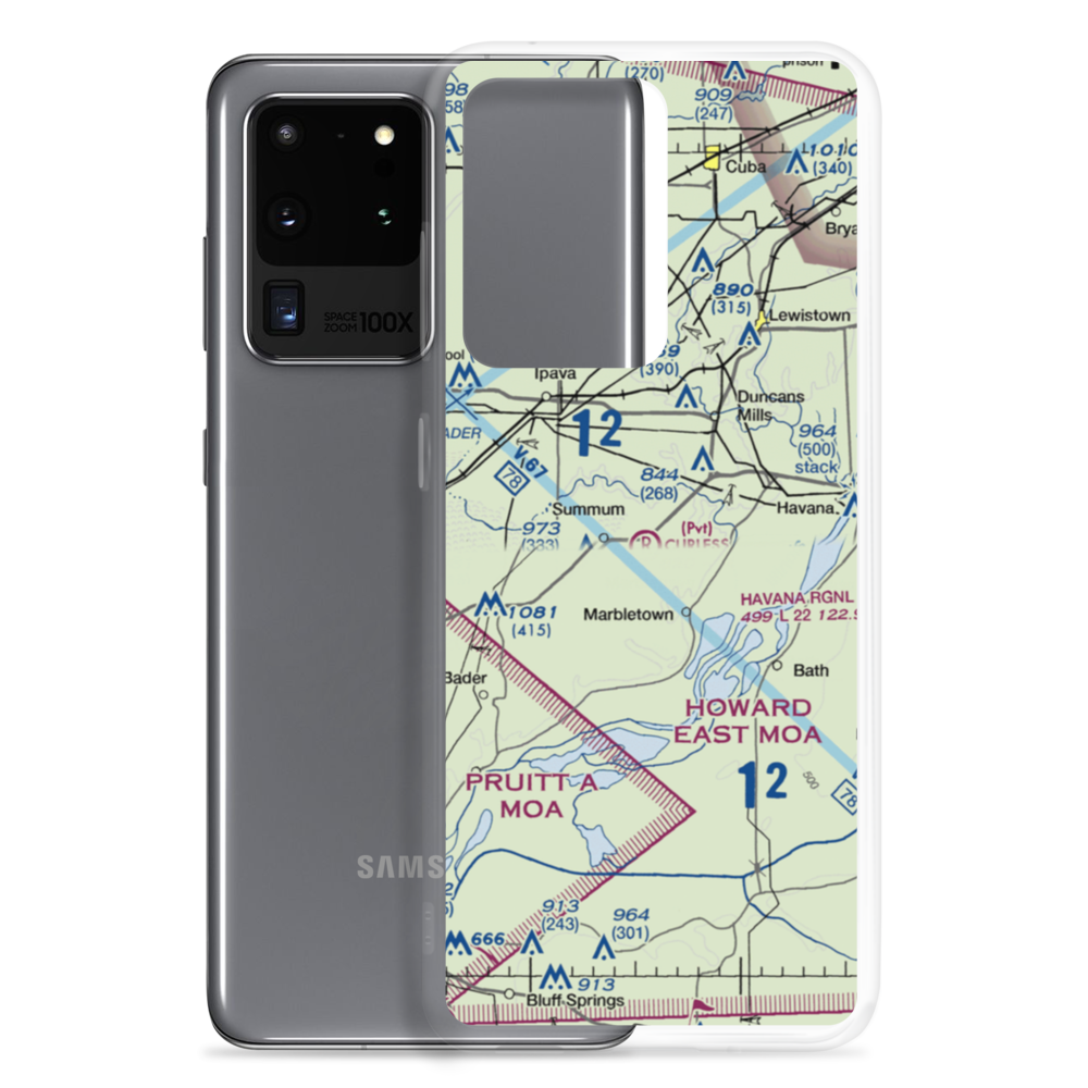 Curless Airport (IS08) VFR Sectional Samsung Case Samsung Galaxy S20 Ultra model shown