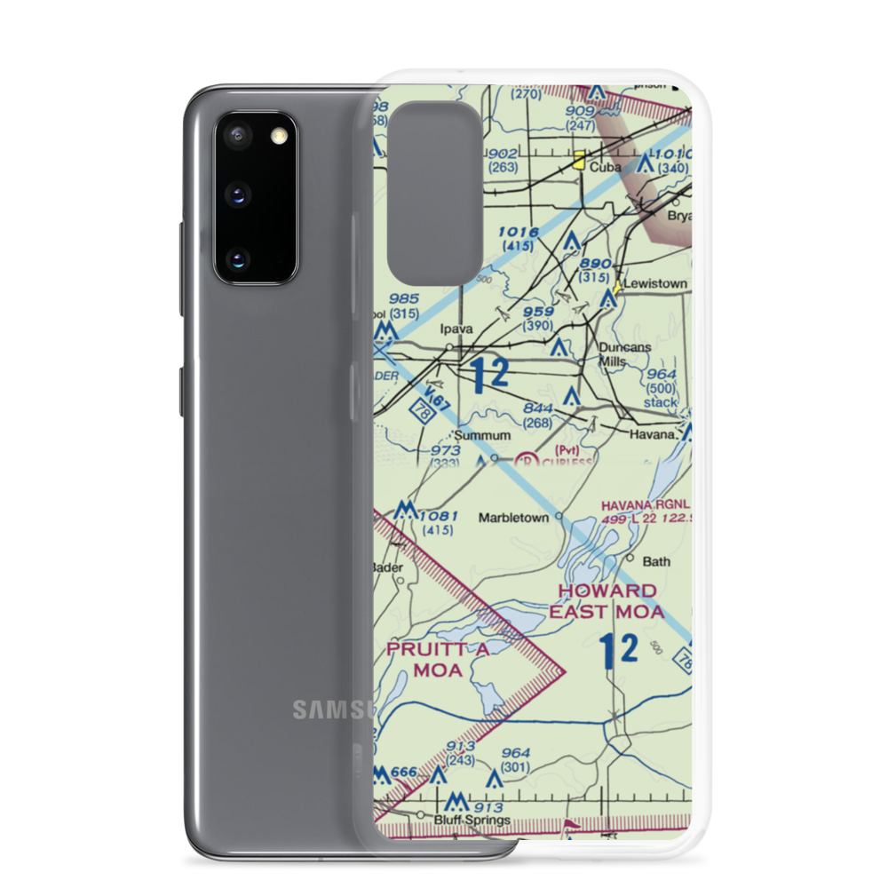 Curless Airport (IS08) VFR Sectional Samsung Case Samsung Galaxy S20 model shown