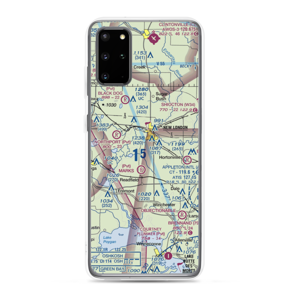 Curns Airport (2WN3) VFR Sectional Samsung Case Samsung Galaxy S20 Plus model shown