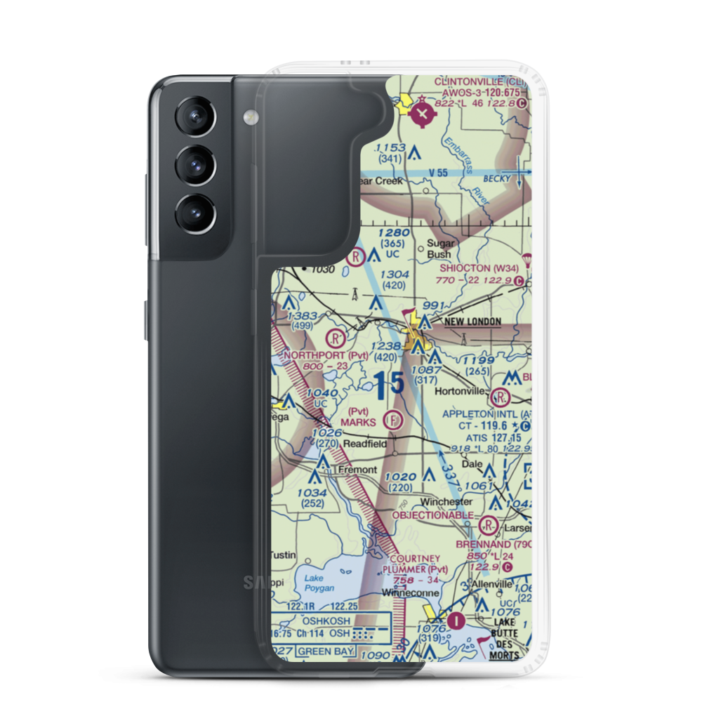 Curns Airport (2WN3) VFR Sectional Samsung Case Samsung Galaxy S21 model shown