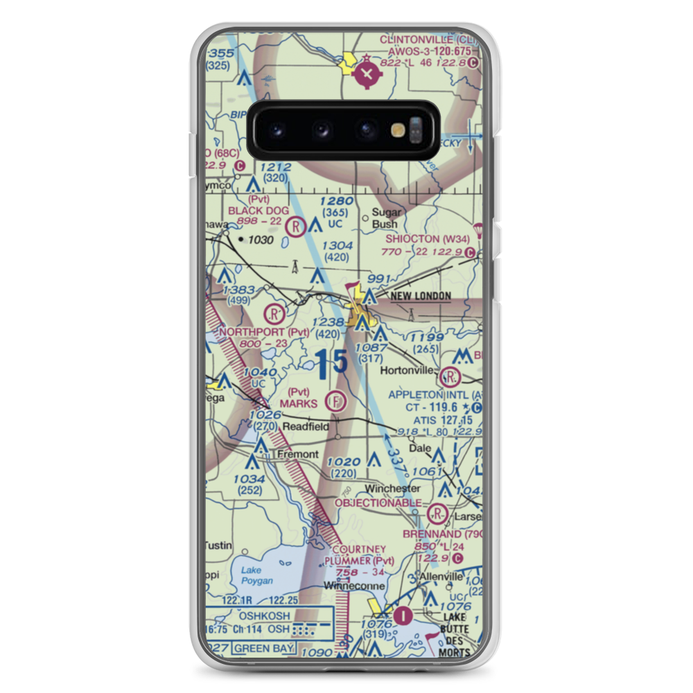 Curns Airport (2WN3) VFR Sectional Samsung Case Samsung Galaxy S10+ model shown