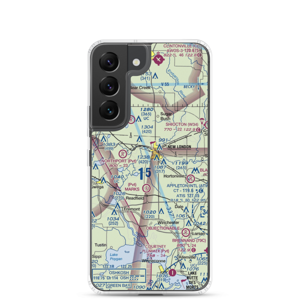 Curns Airport (2WN3) VFR Sectional Samsung Case Samsung Galaxy S22 model shown