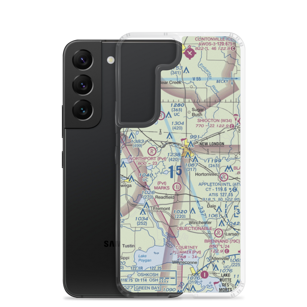 Curns Airport (2WN3) VFR Sectional Samsung Case Samsung Galaxy S22 model shown
