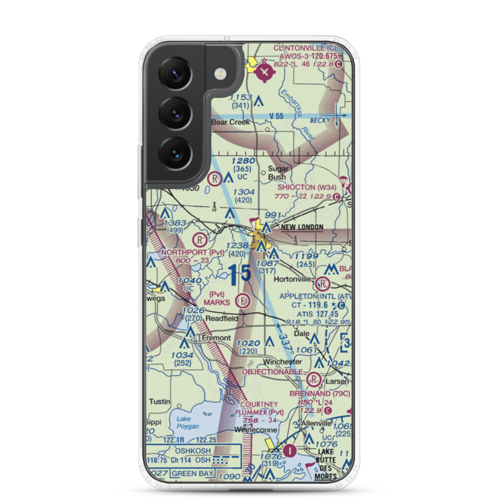 Curns Airport (2WN3) VFR Sectional Samsung Case Samsung Galaxy S22 Plus model shown