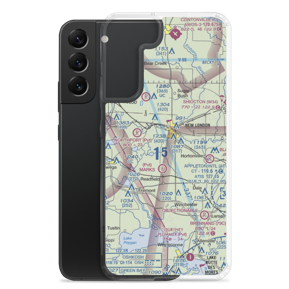 Curns Airport (2WN3) VFR Sectional Samsung Case Samsung Galaxy S22 Plus model shown