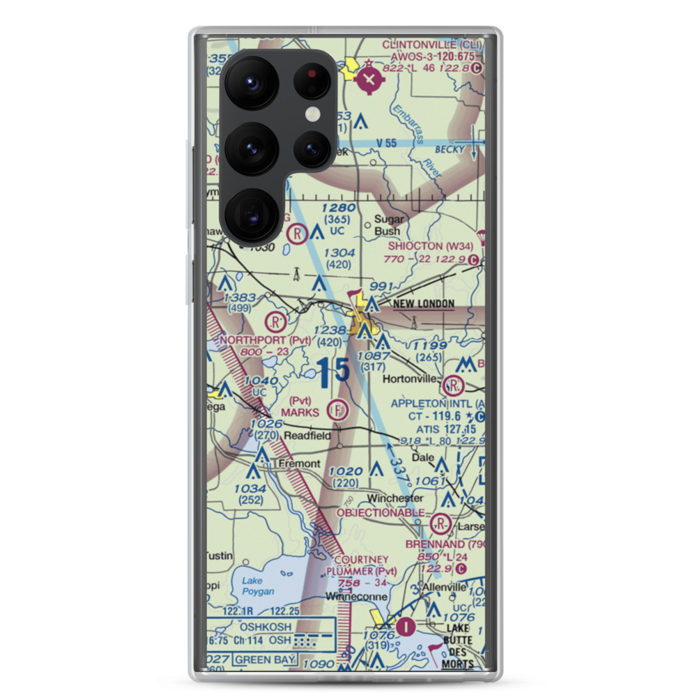 Curns Airport (2WN3) VFR Sectional Samsung Case Samsung Galaxy S22 Ultra model shown