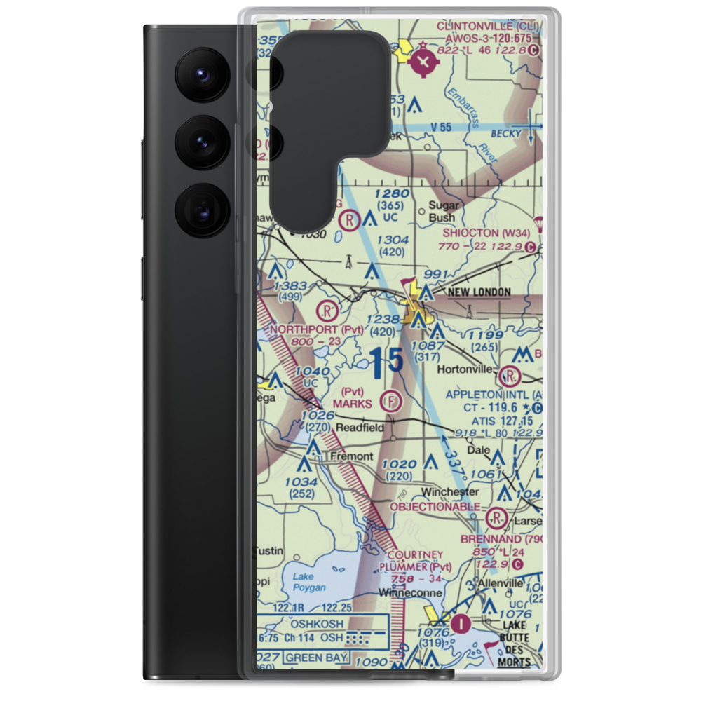 Curns Airport (2WN3) VFR Sectional Samsung Case Samsung Galaxy S22 Ultra model shown