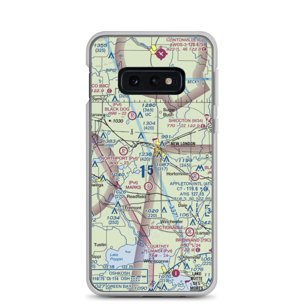 Curns Airport (2WN3) VFR Sectional Samsung Case Samsung Galaxy S10e model shown