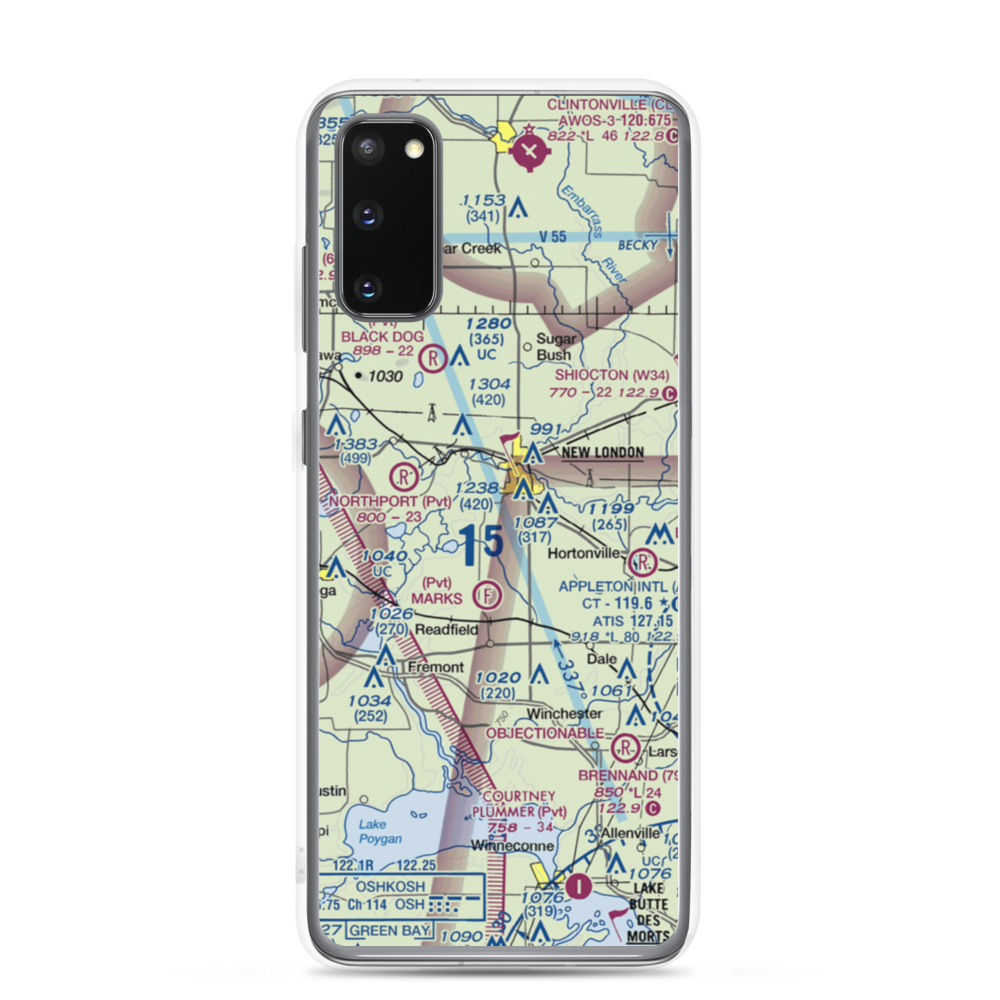 Curns Airport (2WN3) VFR Sectional Samsung Case Samsung Galaxy S20 model shown