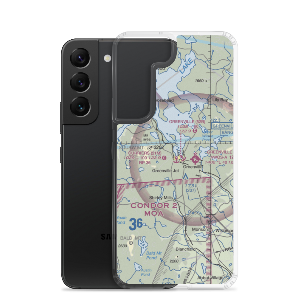Currier's Seaplane Base (21M) VFR Sectional Samsung Case Samsung Galaxy S22 model shown