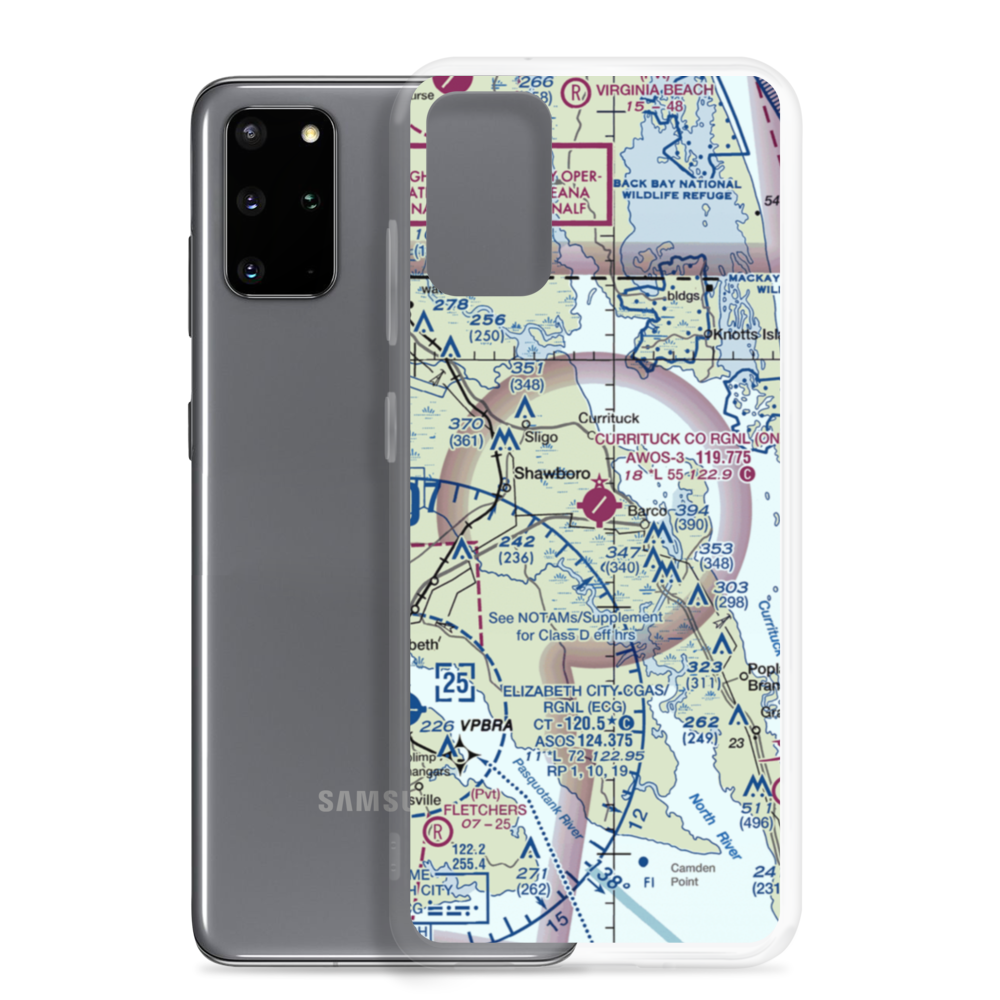 Currituck County Regional Airport (ONX) VFR Sectional Samsung Case Samsung Galaxy S20 Plus model shown
