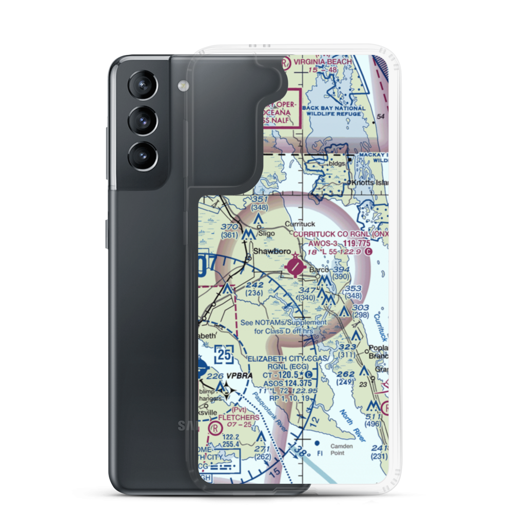 Currituck County Regional Airport (ONX) VFR Sectional Samsung Case Samsung Galaxy S21 model shown