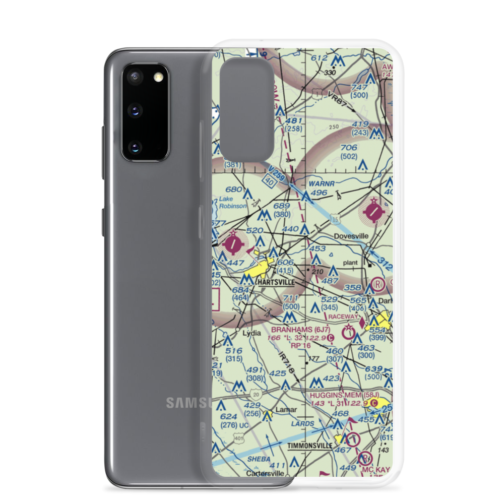 Curry Airport (SC16) VFR Sectional Samsung Case Samsung Galaxy S20 model shown