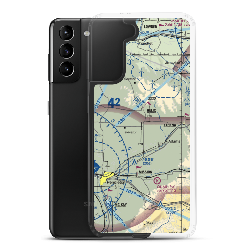 Curtis Airfield (OG08) VFR Sectional Samsung Case Samsung Galaxy S21 Plus model shown