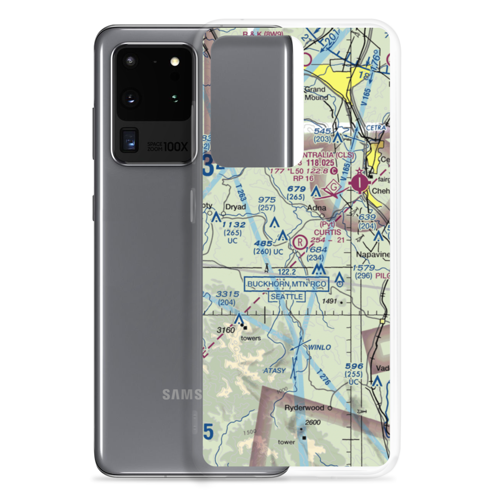 Curtis Airport (0WA2) VFR Sectional Samsung Case Samsung Galaxy S20 Ultra model shown
